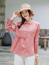 Casual Lapel Long Sleeves Solid Blouse